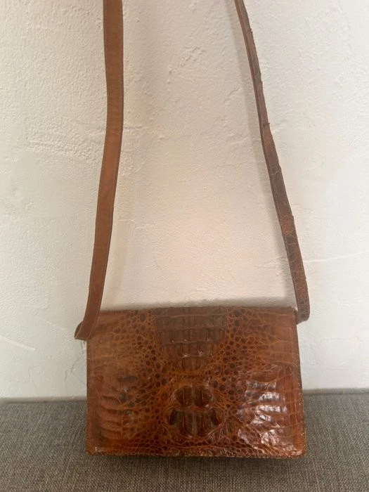 artisanat Sac vintage en cuir véritable de crocodile – Années 90  - Photo 1/1