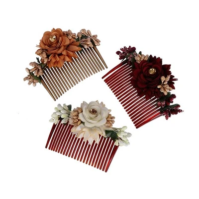Multicolor Floral Hair Combs for Women | Decorative Acrylic Hair Accessories ... - Image 1 of 4