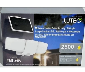 NEW Lutec Motion Activated Solar Security Led Light Triple Head 2500 lumens - Picture 1 of 4