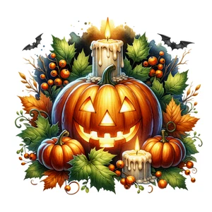 Halloween Ghosts Pumpkin T shirt Transfers Iron On Lite Dark Fabrics 8x8 - Picture 1 of 1