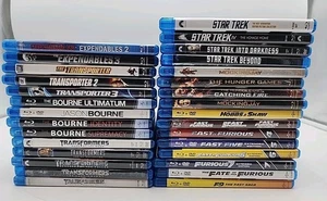 30 Blu Ray Star Trek Transformers Bourne F&F Hunger Games Expendables See Pics - Picture 1 of 9