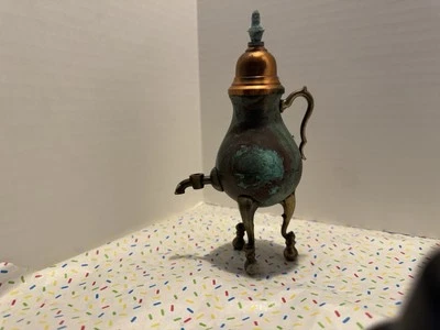 Samovar decorativo vintage pequeno bronze cobre - Imagem 1 de 4