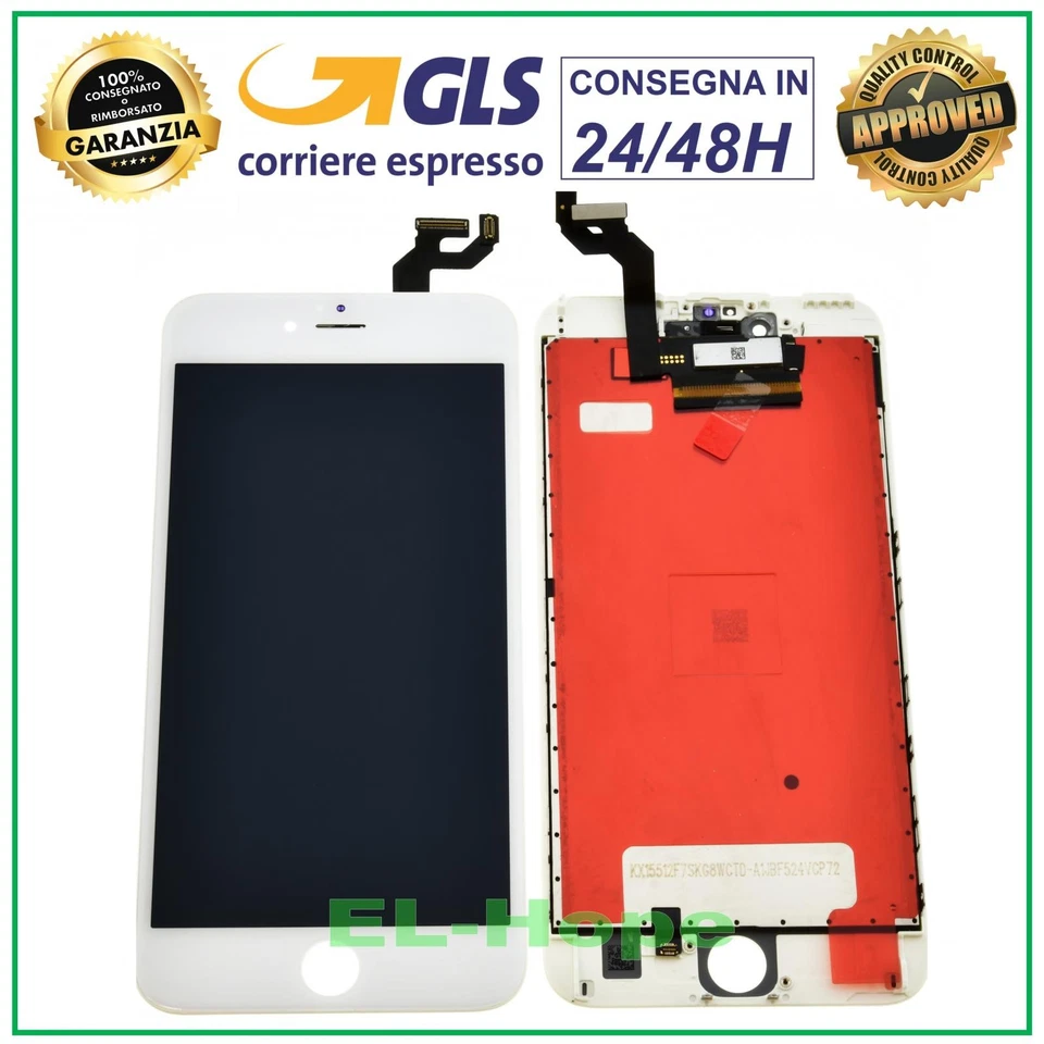 DISPLAY LCD RETINA PER APPLE IPHONE 6S PLUS TOUCH SCREEN FRAME BIANCO TIANMA