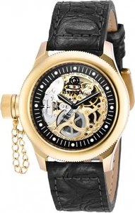 Invicta Women's 10342 Gold Dial Manual-Wind Black Leather Gold Case Watch - Picture 1 of 3