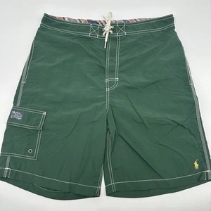 Polo Ralph Lauren Mens Size M Green Pony Surf Swim Trunks Board Shorts - Picture 1 of 9