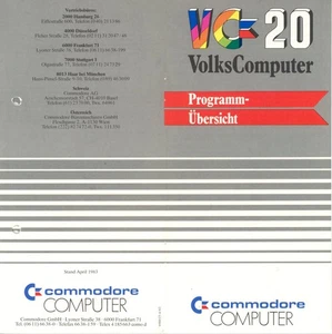 PC_VC-20_Commodore_Prospekt „Programmübersicht“ von 1983_01 - Afbeelding 1 van 1