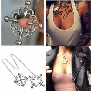1Paar Metall Nippelklammern mit Kette Nippelklemmen Nippelpressen BDSM - Bild 1 von 3