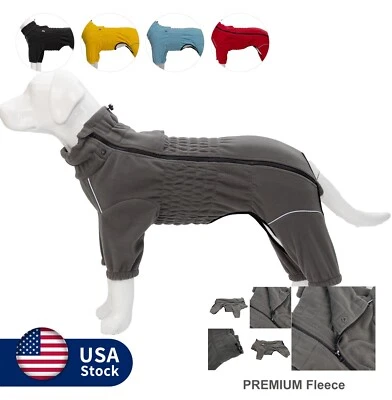 Warm Dog Coat, Windproof 4 Legged Dog Fleece Pajamas for Small Medium Large Dogs - Image 1 of 4