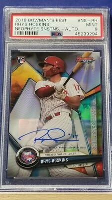 Rhys Hoskins - 2018 Bowman's Best Neophyte Sensations Autograph  PSA 9  #64/99 - Image 1 of 2