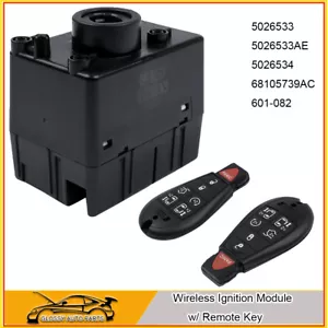 Wireless Ignition Module w/ Remote Key for Dodge Challenger Jeep Chrysler 601082 - Picture 1 of 10