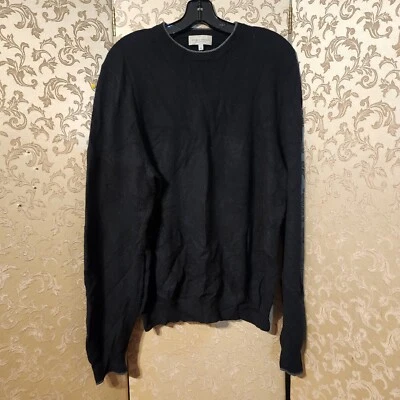 Neiman Marcus Black Gray 100% Cashmere Pique Sweater Size XXL - Image 1 of 4