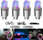 4 Pack LED Bike Wheel Lights Car Tire Valve Stems Caps Bicycle Motorcycle Waterp