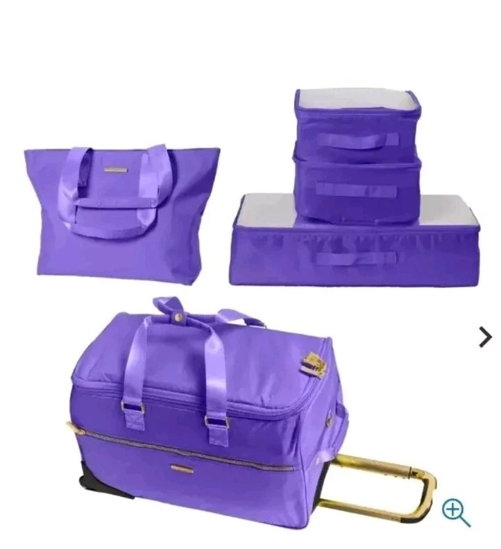 Equipaje de fin de semana Joy Eco Luxe World Traveler 5 piezas, bolso, cubos de embalaje-púrpura Foto 1 de 1