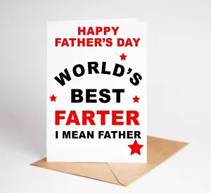 Divertida Tarjeta del Día del Padre Mejor Farter Tarjeta Ruda del Mundo BC119 - Imagen 1 de 3