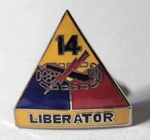 U.S. ARMY -- 14th ARMORED "LIBERATOR" DIVISION -- HAT / LAPEL PIN - Picture 1 of 1