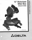 Delta 34-080 10" Mororized Miter Box Saw Instruction Manual Reprint