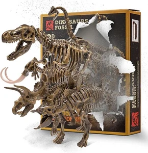 Dinosaur Digging Fossil kit Model Educational Realistic Skeleton Excavation Toys - Picture 1 of 8