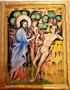 Adam and Eve The Expulsion Garden of Eden Custom Made Old World Museum Icon Art - Picture 1 of 5