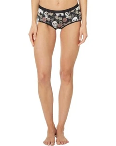 MeUndies Underwear Womens Large Black Lingerie Dead Flowers Stretch Brief QLW128 - Picture 1 of 12