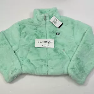 $160 Womens Size XS Nike Icon Clash Fuzzy Faux Fur Bomber Jacket Mint DV5139-379 - Picture 1 of 18
