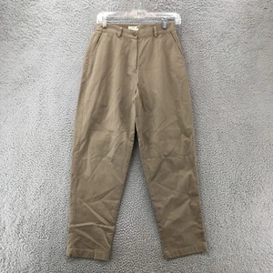 LL Bean Chino Pants Youth 6 Petite Taupe Cotton Tapered Leg Mid Rise Zip Fly - Picture 1 of 16