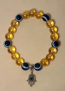 Evil Eye Hamsa Hand God Bracelet, Good Luck Charm - Picture 1 of 3