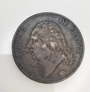 Louis XVIII, 5 Francs, France 1823, Bayonne, Silver - Original Patina KM 711.8 - Picture 1 of 5