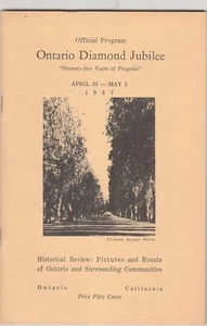 ONTARIO CALIFORNIA 1957 DIAMOND JUBILEE PROGRAM - Picture 1 of 4