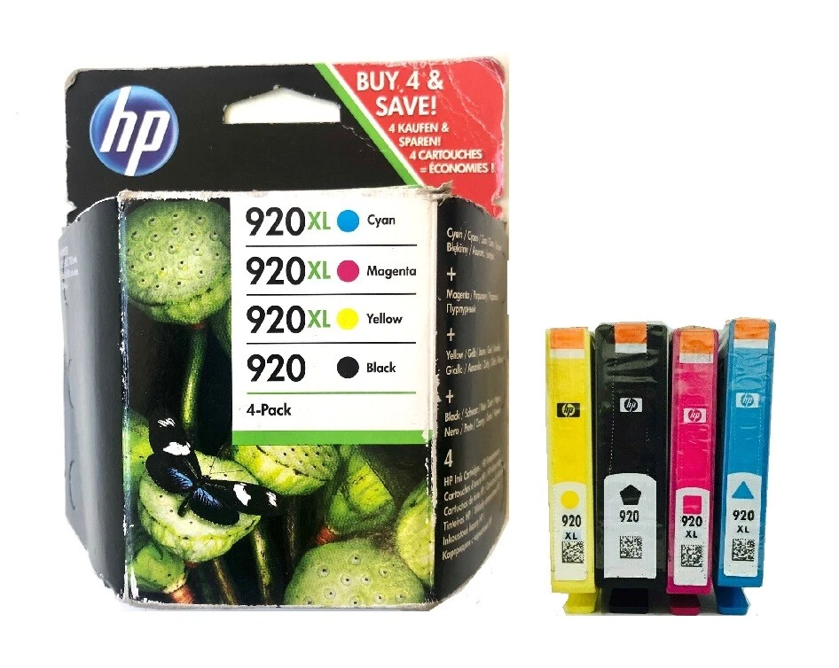 4 X Original Ink HP Officejet 6000 6500A Plus 7000 7500 / No. 920 920XL Set - Image 1 of 1