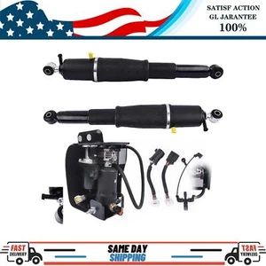 3PCS Rear Air Ride Suspension Shocks Compressor Pump For Escalade Suburban Yukon - Picture 1 of 7