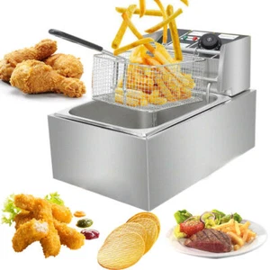 6L Electric Deep Oil Fryer Stainless Steel Home Restaurant with Basket 1750W - Picture 1 of 12