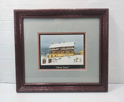 Impresión artística de Bob Timberlake "Salem Snow" de colección 1992 enmarcada profesionalmente mate Foto 1 de 4