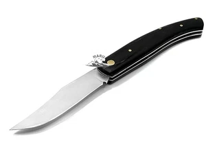 COLTELLO ARTIGIANALE CACCIA PIEGHEVOLE IN ACCIAIO INOX COLLEZIONE TASCA CORNO - Foto 1 di 5