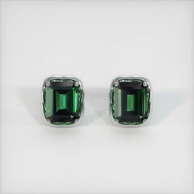 Pendiente Brasil Corte Esmeralda Turmalina Verde Platino 950 6.67CT Foto 1 de 4