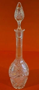 Bohemian / Bohemian Style Tall Crystal Cut Glass Decanter With Stopper - Picture 1 of 17