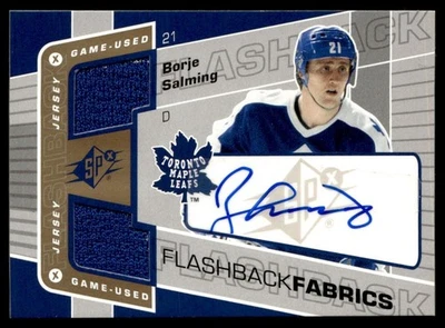2007-08 SPx Flashback Fabrics Autograph Borje Salming Auto Toronto Maple Leafs - Image 1 of 2