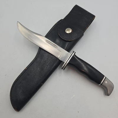  Buck 119 w Brown Spacers, Leather Flap Sheath. Used. Fair-Good Cond. - Image 1 of 4