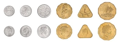 Islas Cook 10 centavos - Juego de 5 dólares 6 piezas, 2015, N #73329-73827, como nuevo Foto 1 de 4