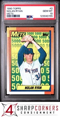 1990 TOPPS #2 НОЛАН РАЙАН METS HOF PSA 10 - Изображение 1 из 2