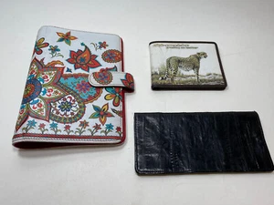 Leather 3 pc. Accessories Assortment Address Book Bi-Fold Wallet Slim Wallet NEW - Picture 1 of 4