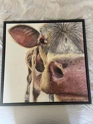 UNIEK INC EMIKO & MARK FRANZEN VACA IMPRESIÓN ENMARCADA 24”x24” Foto 1 de 4