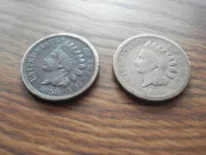 2 BELLA DATA ANTICIPATA, DATA COMPLETA, INDIAN HEAD CENTESIMI, 1859 & 1860 I-2 - Foto 1 di 4