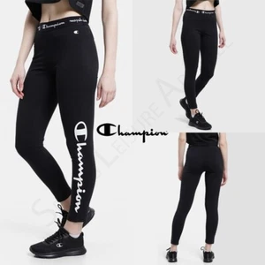Womens CHAMPION Leggings Size XS S M Ladies Gym Yoga Running Fitness Pant Black - Picture 1 of 7