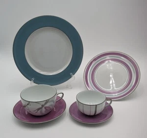 Marie Daage Paris Limoges Frankreich 6 Teile handbemalt Abendessen Salat Tee Frühstück - Bild 1 von 24