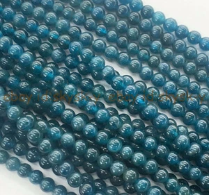 12mm Blue Ink Apatite Round Gemstones Loose Beads 15 inches Strand - Picture 1 of 3