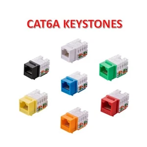 CAT6A Keystone Jack Red Ethernet 45 Grados UTP 8P8P RJ45 Lote Multi-Pack - Imagen 1 de 35