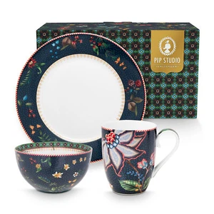 Pip Studio Set Berry Blues Frühstück Set 3-tlg. Porzellan - Bild 1 von 1