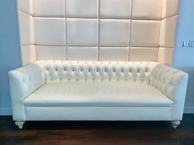 Hermoso Sofá Chesterfield Moderno Personalizado Cuero Blanco Estilo Fendi Casa Foto 1 de 4
