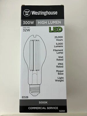 Westinghouse 32W 300-Watt Equivalent Incandescent ED28 Filament LED Light - Image 1 of 4