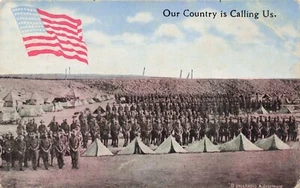 "Our Country Is Calling Us" Vintage Soldiers  Tichnor Dated 1918 Unused PC - Picture 1 of 2
